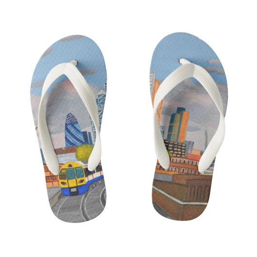 ロンドントレインカスタムビーチサンダル、キッズ キッズビーチサンダル (フットベッド)