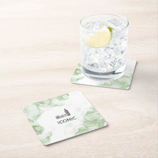 ロンドントーン水色 スクエアペーパーコースター (インサイチュ)