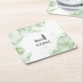 ロンドントーン水色 スクエアペーパーコースター (アングル)