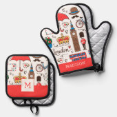 ロンドンドードルズ 鍋つかみ&鍋敷きセット (正面/裏面)