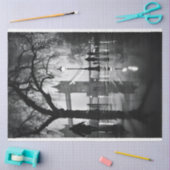 ロンドンナイトショット通り白黒デクページ 薄葉紙 (クラフト)