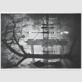 ロンドンナイトショット通り白黒デクページ 薄葉紙