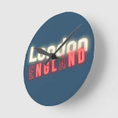 ロンドンネオンライトタイポグラフィ ラウンド壁時計 (傾斜)