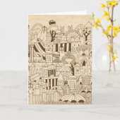 ロンドンハンドドロンドオンオールド紙 カード (黄色い花)