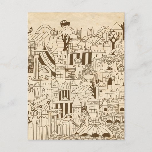 ロンドンハンドドロンドオンオールド紙 ポストカード (正面)