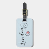 ロンドンハートラゲッジタグテンプレート（英国） ラゲッジタグ (正面縦)