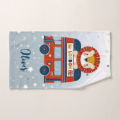 ロンドンバスの可愛いライオンカブパーソナライズされた ハンドタオル (ハンドタオル)