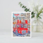 ロンドンバスイングランド有名な旅行場水の色 ポストカード (スタンド正面)