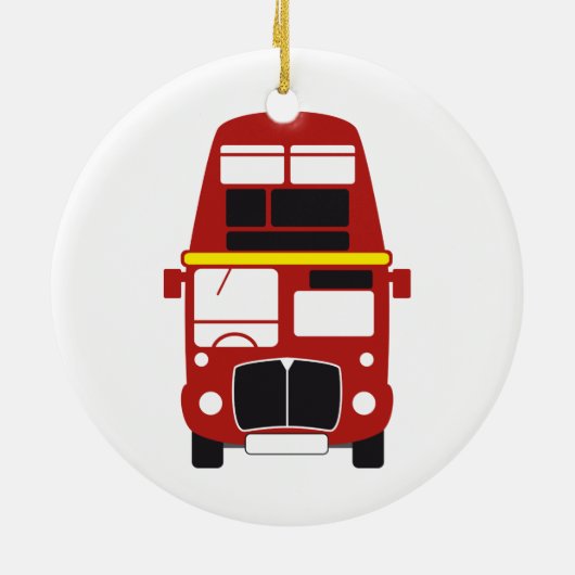 ロンドンバス二重デッカーのクリスマスツリーのオーナメント セラミックオーナメント (裏面)