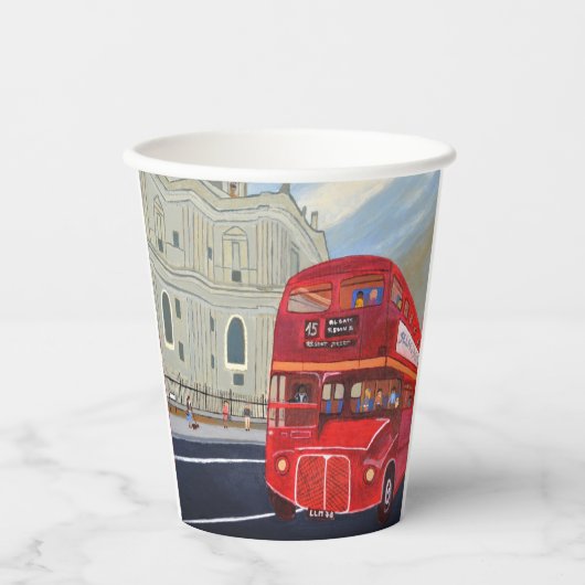 ロンドンバス紙カップ 紙コップ (正面)