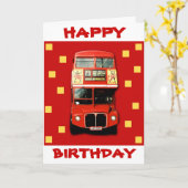 ロンドンバス誕生日カード01 カード (黄色い花)