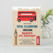 ロンドンバス誕生日テーマ招待状 招待状 (スタンド正面)