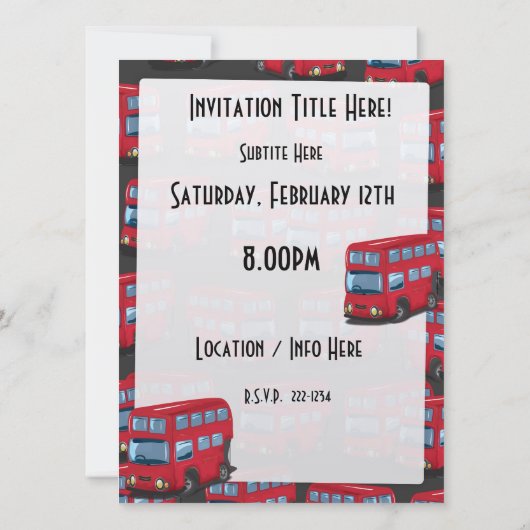 ロンドンバス 招待状 (裏面)