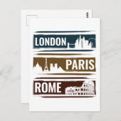 ロンドンパリローマ ポストカード (正面/裏面)