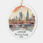 ロンドンパーソナライズされたオーナメント、イングランド・ギフト セラミックオーナメント (左)