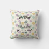 ロンドンパーソナライズされたスカイラインウィズパステル水玉模様 クッション (正面)