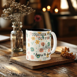 ロンドンパーソナライズされたメモリ – ラインアートランドマーク ツートーンマグカップ