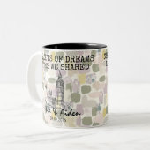 ロンドンパーソナライズされたメモリ – ラインアートランドマーク ツートーンマグカップ (正面左)