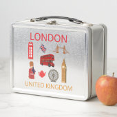 ロンドンパーソナライズされたランドマークス旅行志向の メタルランチボックス (インサイチュ)