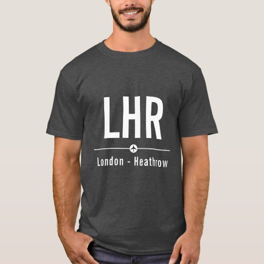ロンドンヒースローLHR空港コード – 航空 Tシャツ (正面)