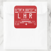 ロンドンヒースローLHR IATA国際的空港 スクエアシール (バッグ)