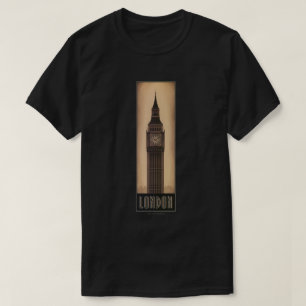 ロンドンビッグベンのヴィンテージ旅行ポスター Tシャツ