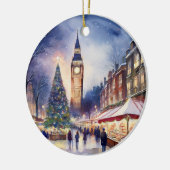 ロンドンビッグベンウォーター色のクリスマス セラミックオーナメント (左)