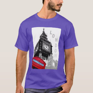 ロンドンビッグベンクロックタワーエレガントモダントレンディー Tシャツ