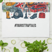 ロンドンビッグベンダブルデッキバスウェストミンスター観光客 キッチンタオル (折り畳み)