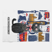 ロンドンビッグベンダブルデッキバスウェストミンスター観光客 キッチンタオル (横)