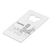 ロンドンビッグベンバケーションスケッチバケーションアートトラーブ クレジットカード栓抜き (正面アングル)