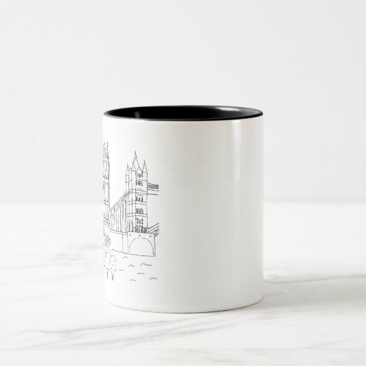 ロンドンビッグベンバケーションスケッチバケーションアートトラーブ ツートーンマグカップ (中央)