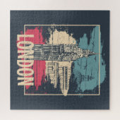 ロンドンビッグベン：タイポグラフィポスター ジグソーパズル (横)