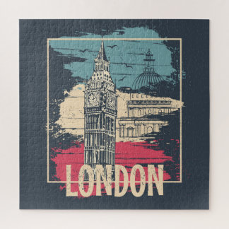 ロンドンビッグベン：タイポグラフィポスター ジグソーパズル
