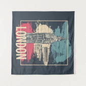 ロンドンビッグベン：タイポグラフィポスター タペストリー (正面(横))