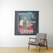ロンドンビッグベン：タイポグラフィポスター タペストリー (インサイチュ)