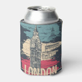 ロンドンビッグベン:タイポグラフィポスター 缶クーラー (缶正面)