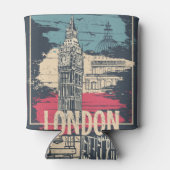 ロンドンビッグベン:タイポグラフィポスター 缶クーラー (裏面)