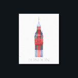 ロンドンビッグベン・ユニオン・ジャック キャンバスプリント<br><div class="desc">ロンドン・ビッグベン・ユニオン・ジャックファンキー(Fab)赤、白、青、グレーのロンドンの有名なビッグベン時計塔が特徴。</div>