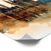 ロンドンビッグベン – (B)、水彩画 ポスター (角)