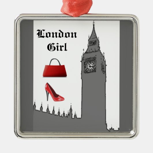 ロンドンファッションビッグベンクリスマスオーナメント メタルオーナメント (正面)