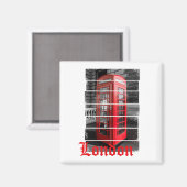 ロンドンフォンボックスヴィンテージ土産 マグネット (正面/裏面)