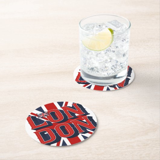 ロンドンフラグ紙コースター ラウンドペーパーコースター (インサイチュ)