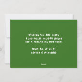 ロンドンブラックキャブクリスマスツリータクシー事業 シーズンカード (裏面)