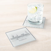 ロンドンブリッジとビッグベンの象徴的なロンドンスカイライン ガラスコースター (アングル)