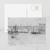ロンドンブリッジのスケッチ， 1860 ポストカード (正面/裏面)