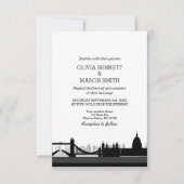 ロンドンブリッジシティスケープ結婚式招待状 招待状 (正面)