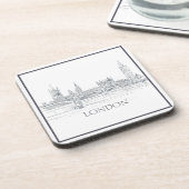 ロンドンブリッジビッグベンと象徴的なスカイラインスケッチBe コースター (左側)
