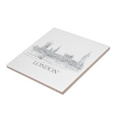 ロンドンブリッジビッグベン&スカイラインインクスケッチ タイル (側面)