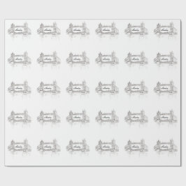 ロンドンブリッジ灰色のトーンスケッチパターン ラッピングペーパー